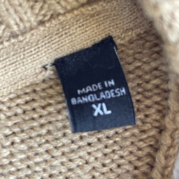 Novamen Cody Sweater Mens Extra Large XL Brown White Cable Knit Pullover - Picture 5 of 11